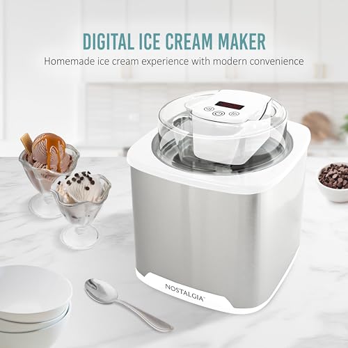 2 Quart Electric Ice Cream Maker (2 QT Digital / Stainless White)