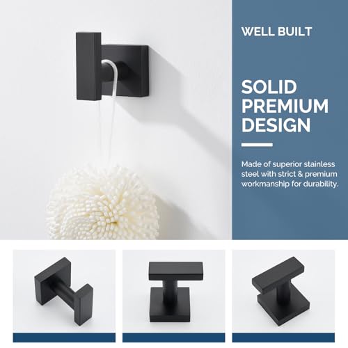 Towel Hook for Bathroom (Matte Black)