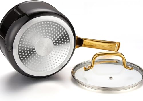 1.5 QT Ceramic Enamel Saucepan with Lid (1.5 Quarts)