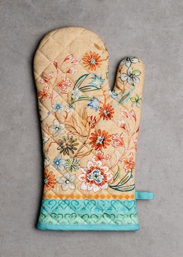 Maison d'Hermine Oven Gloves 100% Cotton Oven Mitt (041 - Luxury Loft - Peach / 7.5" x 13" (Oven Mitt))