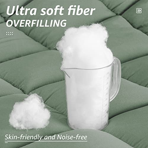 All Season California King Size Bed Comforter (Sage Green / Cal King（96*104）)