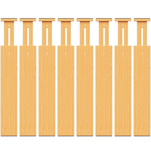 Bamboo Drawer Dividers Organizers (bamboo-8Pack)