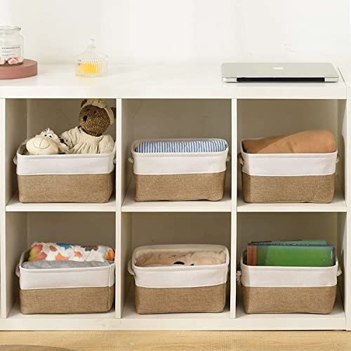 Small Baskets for Organizing (White&Peru / Small (Pack of 6))