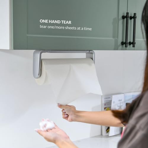 ONE Hand Simple Tear Paper Towel Holder Under Cabinet