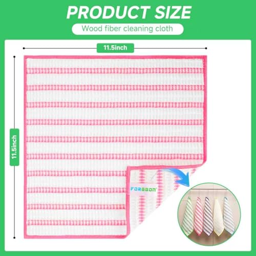 15Pcs Micro Wood Fiber Cleaning Cloths (Multicolor / 11.5x11.5inch-15Pack)