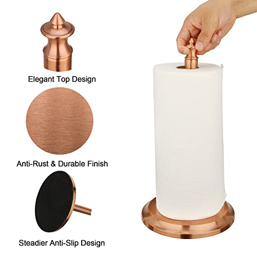 Paper Towel Holder Stand for Kitchen Countertop & Dining Room Table (Copper / Classical)