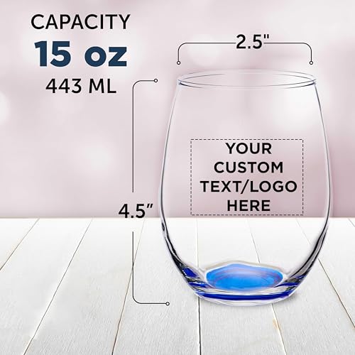 Custom Stemless Wine Glasses in Bulk by ARC Perfection (100 Count)
