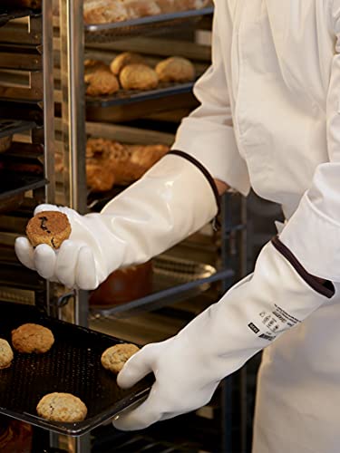LANON 15" Liquid Silicone Oven Mitts (White Extra Long / L/9)