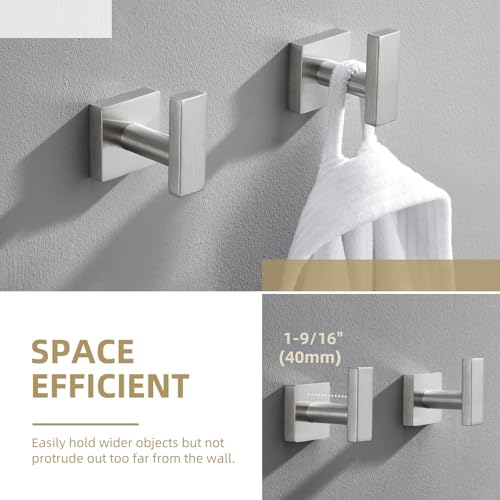 Bath Hand Towel Hook 2 Pack (Brushed Nickel)