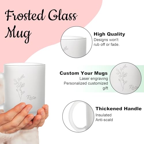 Personalized Coffee Mug (Brith Flower / Frosted Mug)