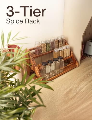 Acacia Wood Spice Rack for Countertop