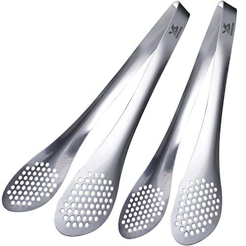 11Inch Kitchen Cooking Food Tongs Stainless Steel Buffet Tongs (silver 11" Serving Tongs)