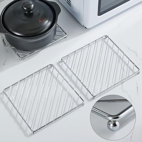 3 Pcs Stainless Steel Trivets Heat Resistant Insulated Hot Pads Table Dish Mat Tableware Placemat Dining Table Decor Hot Pads Cooking and Baking Pans Holder Air Fryer Oven Cookie Cooling Racks