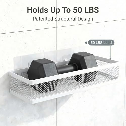 16.5 Inch Extra Long Slim Mesh Shower Caddy (White / Full Mesh (16.5" Extra Long))