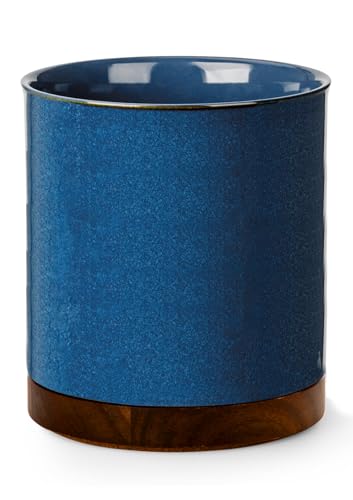 Ceramic Rotating Kitchen Utensil Holder for Countertop (Royal blue)