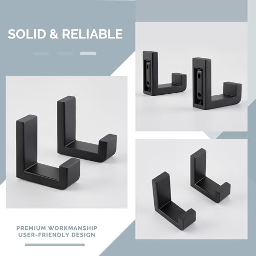 Towel Hooks for Bathrooms Matte Black (4 Pack / Matte Black)
