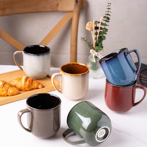 Ceramic Coffee Mugs Set of 6 (reactive glaze-Mixing / set of 6)