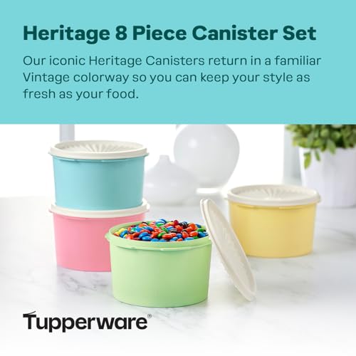 Heritage 8 Piece Pastel Canister Set (4 Small Canister Set - Heritage Multicolor)