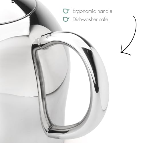 Santhee Double Walled Teapot (24.7 x 16.8 x 16.1 cm / high gloss stainless steel, chromium accents)