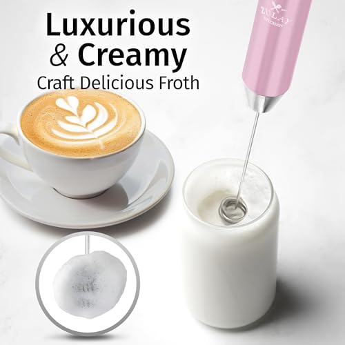 Rechargeable Milk Frother Handheld (Lux Pink Salt / Rechargeable Z1 Motor Max)