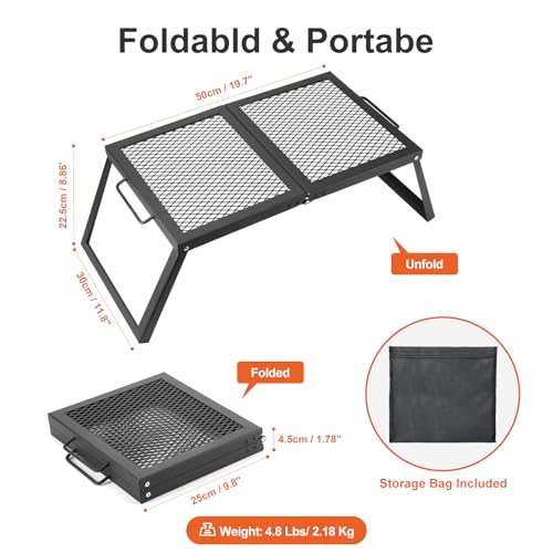 Portable Folding Charcoal Grills for Outdoor Cooking Bonfire BBQ (set1)