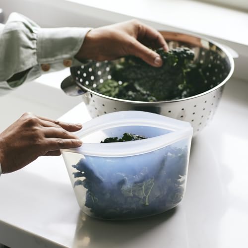 Premium Reusable Silicone Food Storage Bags (Clear / 3-Pack)