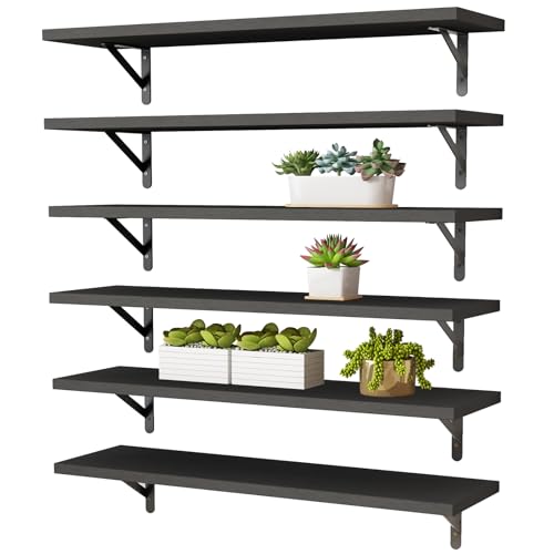 23.6in Floating Shelves for Wall Home Decor (Black / 23.6 x 6.1 x 0.59 inches)