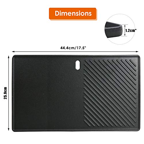 7637 Cast Iron Grill Griddle for Weber Spirit 200 (17.5" x 10.2" x 0.5")