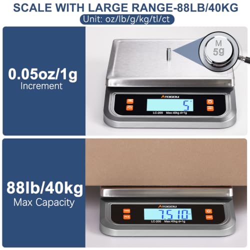 88lb Food Scale (Grey 88 lb (40 kg))
