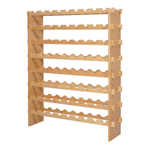 72 Bottle Stackable Modular Wine Rack (Natural Wood Color / Pinot noir model 72 bottle)