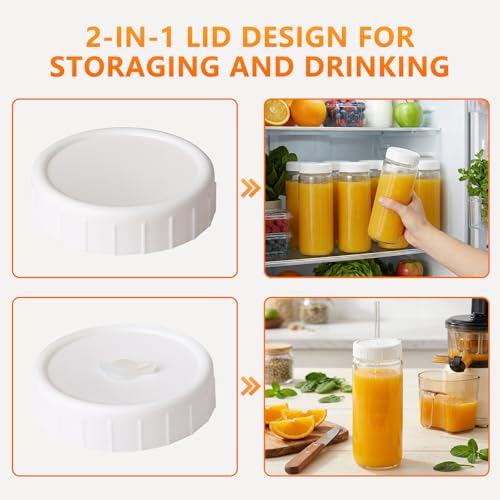 Glass Juice Bottles (Transparent / 16 oz, 2.4 in x 6.4 in)
