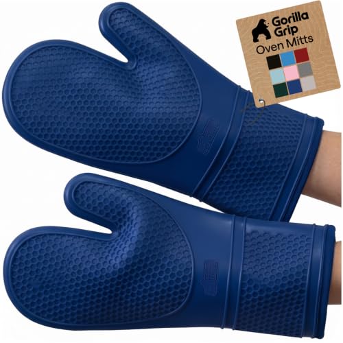 Silicone Oven Mitts (Blue / 12.5" Oven Mitts)