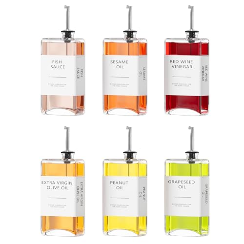 Kitchen Cooking Oil Dispenser Set (6 Pack / Silver)