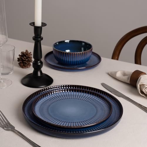 Stoneware Dinnerware Sets for 4 (Starry Blue / Service for 4)