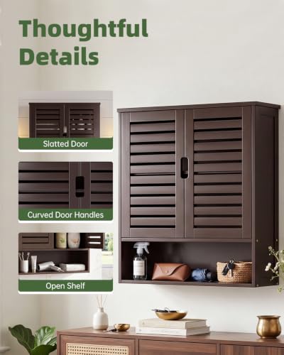 Bathroom Cabinet Wall Mounted (Brown)