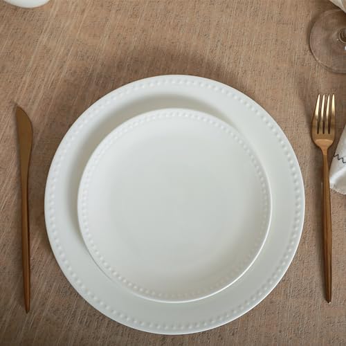 Ava Bone China Formal Dinnerware Set (Pinpoint - White / 16 Piece Service for 4)