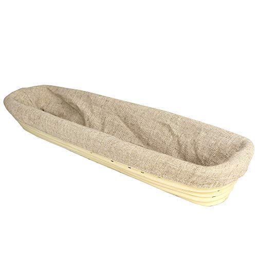 Bread Proofing Basket with Liner (17" x 4" x 2.5"H / Rectangular)