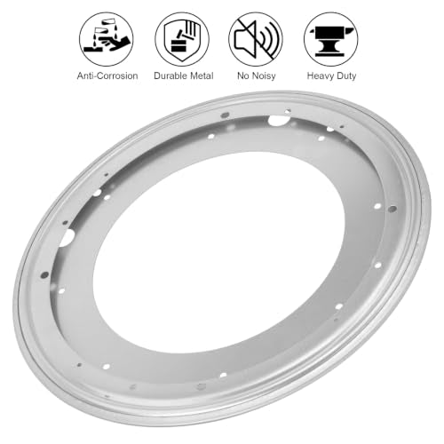 14Inch Round Lazy Susan Turntable Bearing Plate (14IN-Silver-1Pcs)