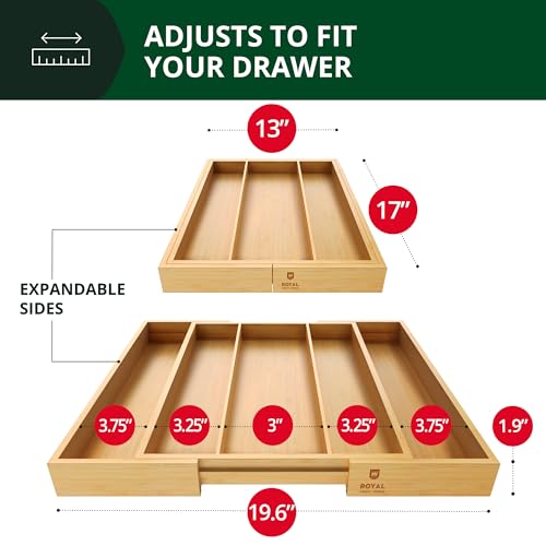 Luxury Bamboo Kitchen Drawer Organizer