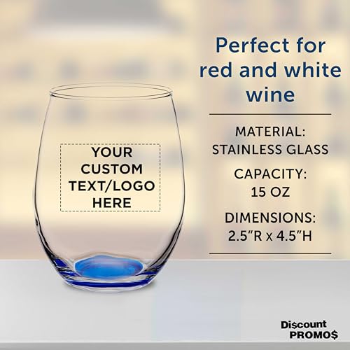 Custom Stemless Wine Glasses in Bulk by ARC Perfection (100 Count)