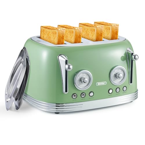 4‑Slice Retro Green Toaster Model TR03 (Green - 4 Slice)