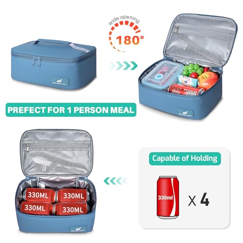 NOL Insulated Lunch Bag for Adults (Dusty blue / Small (4.5 Liters))