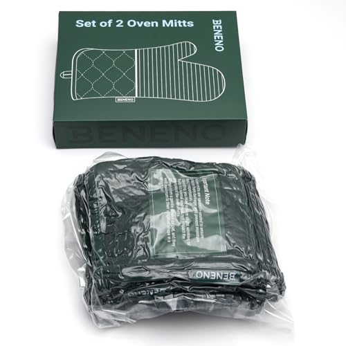 Heat Resistant 500°F Kitchen Oven Mitts 2 (Green)