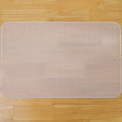 Silicone Dish Drying Mat for Multiple Usage (Translucent / 28"L x 18"W)