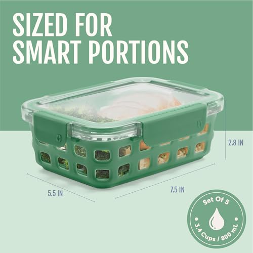 Duraglass 3.4 Cup Glass Meal Prep Containers (Olive Tree / 3.4 Cup)