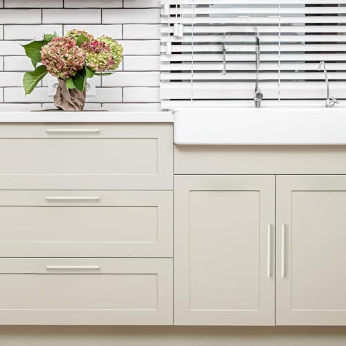 Brushed Nickel Cabinet Handles Cabinet Pulls 7 (Brushed Nickel / Flat Black 7-1/2'' Hole Center)