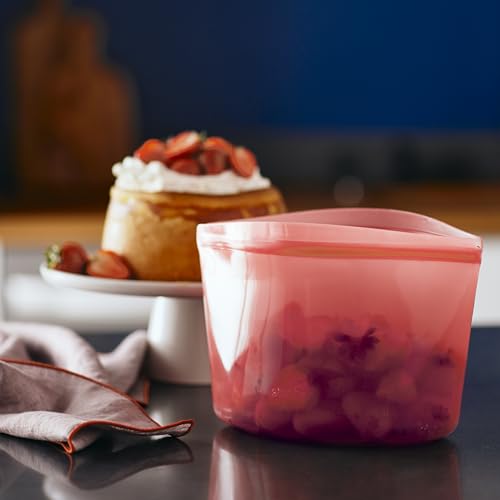 Premium Reusable Silicone Food Storage Bowl (Red / 6-Cup)