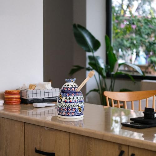10oz Handpainted Ceramic Honey Dispenser (Starry Petals)
