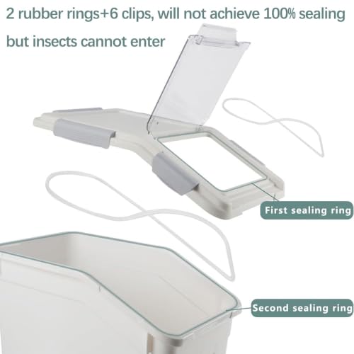 20Lb Food Storage Container with Scoop with Handle & Wheels (2 pack- 20 lb)