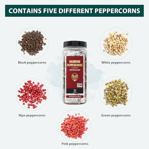 Pink Salt 20 Oz + Rainbow Peppercorns 8 Oz (14 Ounce (Pack of 2))